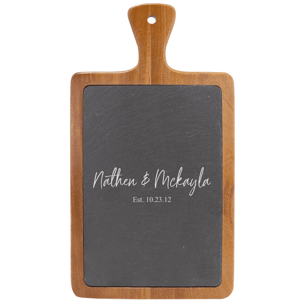 14x7 Acacia Wood/Slate Cutting Board