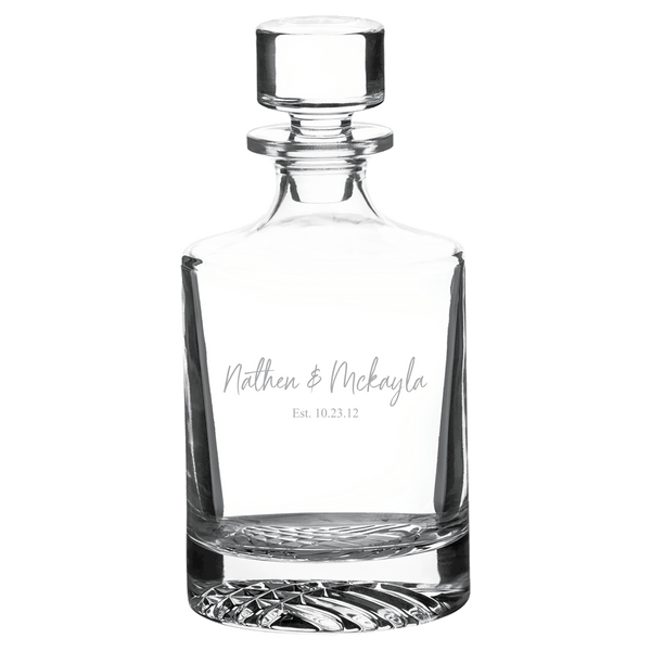850mL Round Glass Decanter with Black Gift Box