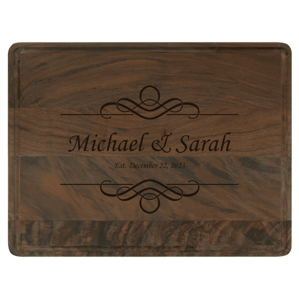 11 1/2 x 9 Walnut Cutting Board with Drip Ring