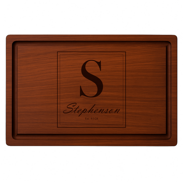 11x17 Mahogany Cutting Board with Juice Grooves