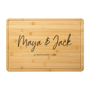 12x18 Bamboo Cutting Board with Juice Grooves