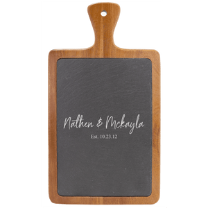 14x7 Acacia Wood/Slate Cutting Board