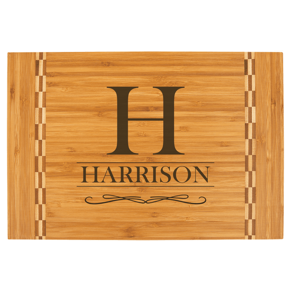 15x10 Bamboo Cutting Board with Butcher Block Inlay