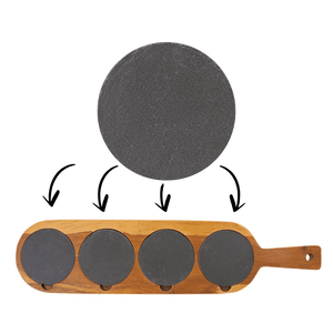 18 1/2 x 4 Acacia Wood/Slate Serving Board