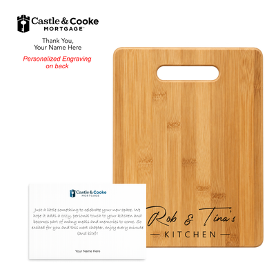 Bamboo Rectangle Cutting Board w/Note