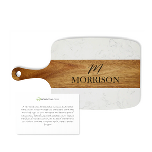 Acacia & Marble Charcuterie Board Set with Personalized Note - Momentum