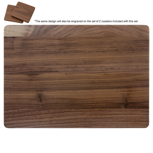Walnut Cutting Board & Set of 2 Walnut Coasters with Personalized Note - Momentum