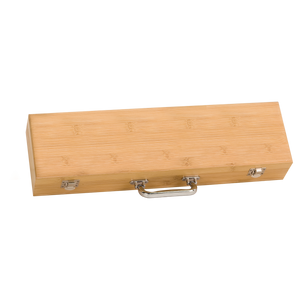 3-Piece Bamboo BBQ Set in Bamboo Case