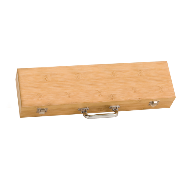 3-Piece Bamboo BBQ Set in Bamboo Case