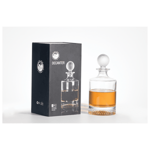 850mL Round Golf Glass Decanter in a Black Gift Box