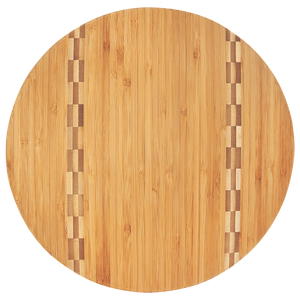 12" Round Bamboo Cutting Board with Butcher Block Inlay