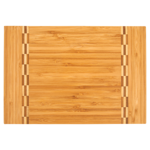 12x8 Bamboo Cutting Board with Butcher Block Inlay