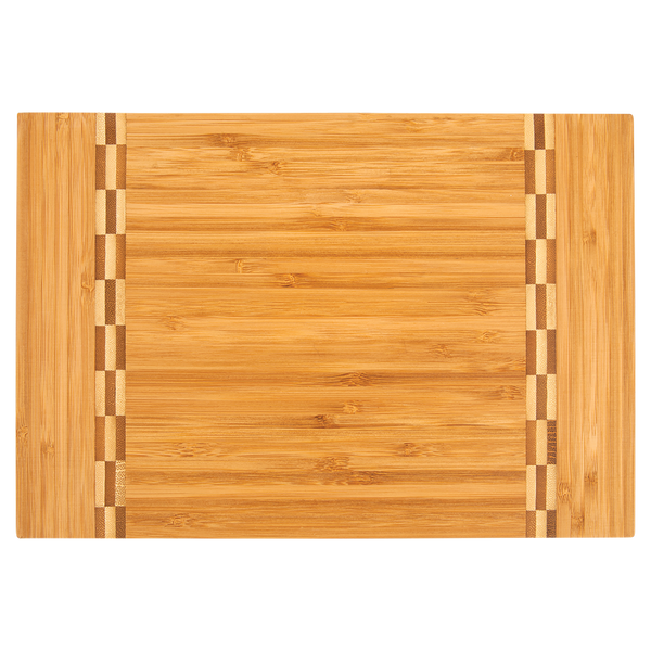 12x8 Bamboo Cutting Board with Butcher Block Inlay