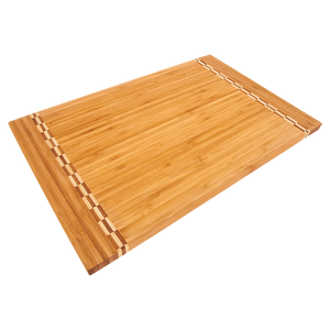 12x8 Bamboo Cutting Board with Butcher Block Inlay