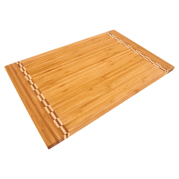 18x12 Bamboo Cutting Board with Butcher Block Inlay