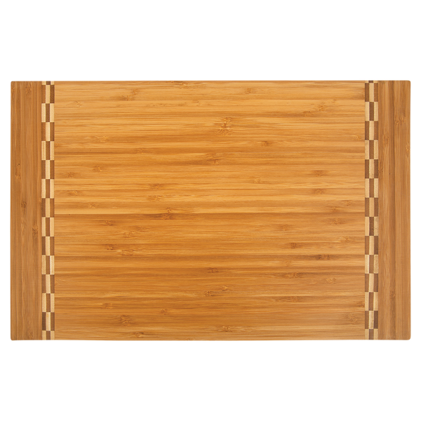 18x12 Bamboo Cutting Board with Butcher Block Inlay