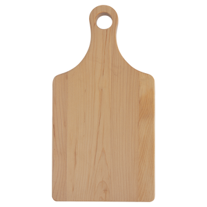 13 1/2 x 7 Maple Cutting Board Paddle Shape with Drip Ring