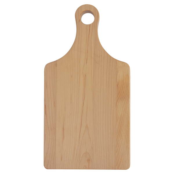 13 1/2 x 7 Maple Cutting Board Paddle Shape with Drip Ring