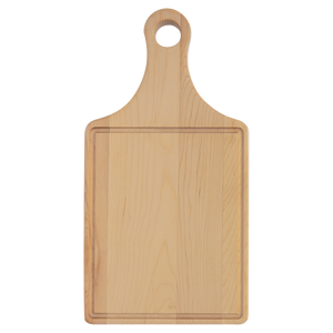 13 1/2 x 7 Maple Cutting Board Paddle Shape with Drip Ring