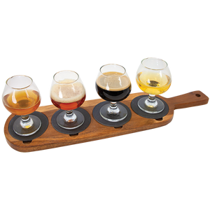 18 1/2 x 4 Acacia Wood/Slate Serving Board