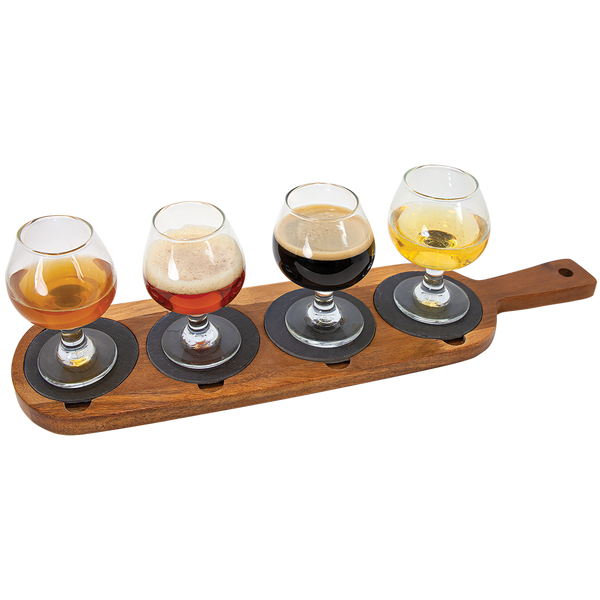 18 1/2 x 4 Acacia Wood/Slate Serving Board